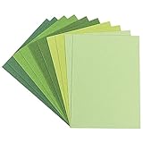 Ideen mit Herz Grußkarten-Set | 10 farbige Karten & 10 weiße Umschläge | edle Leinen-Optik | bunt | ideal für liebe Glückwünsche zum Geburtstag, Hochzeit, uvm. (Grüntöne, Din B6 | 16,5 x 11,5 cm)