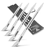 STAHLWERK Montageeisen 4er Set 500 | 600 | 700 | 800 mm Montiereisen | Montierhebel | Hebeleisen | Hebelstange aus verchromtem Mangan-Stahl