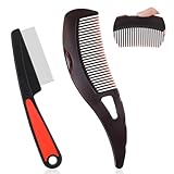 2 Stück Läusekamm Schuppenkamm Rostfreier Stahl Flohkamm Stainless Steel Fine Tooth Comb Läusekamm mit Silikongriff Läuse Kamm für Pflegen und Entfernen von Schuppen Oder LäusenLäuse