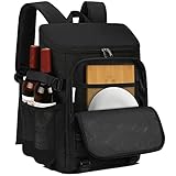 NEWHEY 30L Kühlrucksack Wasserdichten Isoliert Kühltasche Groß Picknickrucksäcke Leicht Lunch Tasche Rucksäcke Cooler Bag für Camping BBQ Wandern Picknick Schwarz