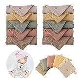 Funmo 10 Stück Baby Musselin Waschlappen Kinderservietten, Handtücher Set für Neugeborene, 23x23cm Gesichtstücher und Badetuch, Mehrweg Baby Waschlappen 100% Baumwolle Zufällige Farbe