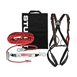 STUBAI Dachdecker-Set PSA Basic | Komplettgurt, Mitlaufendem Auffanggerät 15m Seil und Tragetasche für hohe Sicherheit und Komfort für Profikletterer | Klettersicherheitsausrüstung