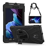 Gerutek Hülle für Samsung Galaxy Tab Active 5/Active 3 8 Zoll SM-X300/X306B/T570/T575, Stoßfeste Panzerhülle mit Stifthalter, Drehbar Stände Schultergurt,Schutzhülle für Tab Active 5/Active 3, Schwarz