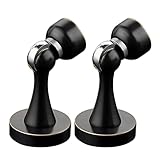 Türstopper, magnetische Türstopper, Wandmontage, schwarz, Messing-Türstopper für Boden, gebürstetes Satin-Nickel, Türschnäpper mit Schrauben für schwere Türen für Küche, Schlafzimmer, Garage, 3 Stück
