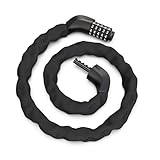NextSeal Fahrradschloss, 6mm Starker Kette Anti-Diebstahl Fahrrad Kettenschloss, Hohe Sicherheit Zahlenschloss mit 5 Stellig für Fahrrad, E scooter, Rennrad, Tür, Zaun, 90cm
