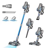 Akku Staubsauger, 25000Pa/175W/50Min Staubsauger Kabellos, Anti-Tangle-Bürste und Selbststehend, Ultraleichter Handstaubsauger akku vacuum cleaner Stielstaubsauger für Teppichen, Hartboden, Tierhaare