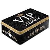 Nostalgic-Art Retro Vorratsdose Flach, 2,5 l, VIP Exclusive – Geschenk-Idee für besondere Menschen, Blech-Dose mit Deckel, Vintage Design