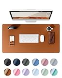YSAGi Schreibtischunterlage 80x40cm, Premium Leder Mauspad XXL, Rutschfeste Tischunterlage Schreibunterlage, Multifunktionales Office Mousepad Schreibtisch Zubehör für Büro & Homeoffice (Braun)