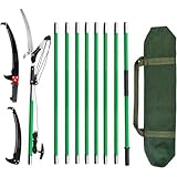 26 Fuß Baumschnittsäge, verbessertes Getriebe, manuelle Äste, Hochentaster, Trimmer für Gartenwerkzeuge, Astscheren, Handstangensägen, ausziehbare Höhe mit Messern und Aufbewahrungstasche (Green 8M)