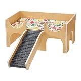 Hamster-Habitat-Haus, 2-lagiges Haustierversteck mit Treppe, abnehmbares Schloss mit Rampe, 23,7 x 38 x 18 cm, einfach zu bedienen, kompatibel für Igel, Hamster, Meerhasen