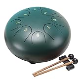 Zungentrommel 6 Zoll,Regentrommel für den Garten,Handpan Instrument Stahlzungentrommel,6'' 8 Noten musikinstrumente für Klangheilung Meditation Yoga