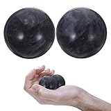 2 Stück Jade Hand Massage B?lle Baoding B?lle Chinesische Akupunkt B?lle Hand übungsb?lle (Schwarz) Gong Kugeln