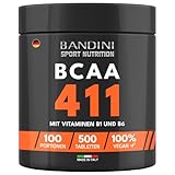 Bandini® BCAA 4.1.1 | Verzweigtkettige Aminosäuren Leucin, Isoleucin, Valin + Vitamin B1 und B6 | Post-Workout - Hohe Dosierung | 5 Tabletten/Tag für einen Monatsvorrat (500 stück (1er Pack))