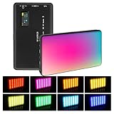 LUXCEO RGB LED Videoleuchte, Kamera Licht CRI95+ 2500K-9000K Dimmbar,360° Vollfarbe LED Video Licht mit 3100 mAh Akku für Vlog Live-Streaming YouTube Videokonferenz Fotografie DSLR Kamera