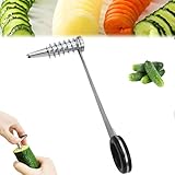 Rettichschneider Spiralschneider Edelstahl Gemüse Schneider, Veggie Spiralizer Kartoffelschneider Gurkenspiralschneider, Piranha Spiral Cutting, Gemüseschneider Manual Spiralschneider für Gemüse (1PC)