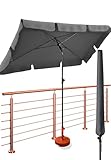 4smile Sonnenschirm Balkon SunnyShade Plus, mit Sonnenschirmhülle - Sonnnenschutz Balkon SET, Anthrazit - UV50+ Sonnenschirm rechteckig 200 x 125 cm