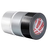 Ulluthu 3 Rolle Panzertape, 50mmx20m Wasserdichtes Reparaturband 210μGewebeband Wasserfestes Panzerband Gewebe Klebeband Textilklebeband für Innen Außen Haushalt Gärten Baustellen