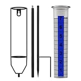 Regenmesser für Garten, Regenmesser mit Erdspieß | Höhenverstellbares Regenmessgerät für Terrassen, Gärten, Zäune, Bauernhöfe