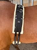 Preto-Trainingsgurt für Pferde, Body-Roller oder Longiergurt, verstellbar, synthetisch, stark, reißfest, PP-Nylon-Gurtband, Fleece/Kunstfell gepolstert, Übungs-Longiergurt mit Rollen, scheuerfest, fü