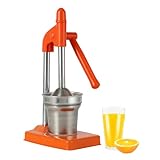 Professionelle manuelle Zitruspresse, Edelstahl-Hebel-Presse, leicht zu reinigende Arbeitsplatten-Entsafter, für Zuhause und Küche (Orange)