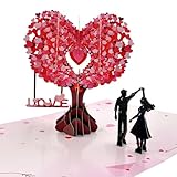kinoco 3D Pop Up Karte, Valentinstag & Hochzeitstag, Geburtstagskarte, Ehefrau, Ehemann, ihn, Paar; ideales Geschenk für Hochzeit, romantischen Jahrestag, Geburtstag, Valentinstag