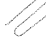 Königskette Silber Herren Edelstahl, 4/5/6/7/8 mm Königskette Halskette aus Edelstahl für Herren, Länge 51/56/61/66/71cm (Silber-8MM Breite, 56.00)