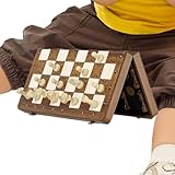 Schachspiel Klappbar Typ,Magnetisches Holz Schachbrett Set - Interaktives Spielzeug Reiseaktivität Für Wohnzimmer Klassenzimmer Autofahrt Park Wartezimmer Familienabend