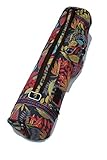 Yogatasche aus Baumwolle extra Groß für Yogamatte, Yogazubehör Gym Tasche Rucksack Tragetasche Fitness - Pilates - Yoga (Rot)