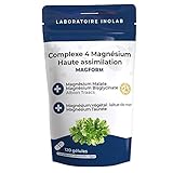 MAGNESIUM B6 | 4 mg Synergistic 1980 mg/Tag = Bisglycinat + Malat + Bio pflanzlich + Taurin Chelata | Toleranz und Assimilation höher als marines Magnesium