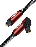 SOUNDFAM Toslink Kabel 90 Grad Optisches Audiokabel, 5 m, Kompatibel mit Fernseher, Soundbar
