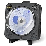 Bluetooth CD Player, Tragbarer CD Player mit Lautsprechern, Arafuna Kleiner CD-Player mit UKW-Radio, Fernbedienung, digitaler Bildschirm, Kopfhöreranschluss, Wand CD Player