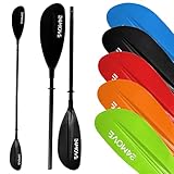 24MOVE® Doppelpaddel LAGO Paddel 220cm Kanupaddel Aluminium, Stand-Up Paddling, Paddel für Kajak, Schlauchboot, verstellbar, schwarz