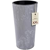 KONZEPT Blumentopf mit Einsatz – Hoch 75cm – in Beton Optik, für Außenbereich, wetterfest, UV-beständig, ECO-Kunststoff, ideal für Garten, Balkon, Terrasse