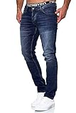 MERISH Jeans Herren Slim Fit Jeanshose Stretch Designer Hose Denim 501 (34-32, 501-1 Dunkelblau)