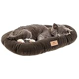 Ferplast Hundebett Katzenbett Huindekissen Relax Microfleece 45/2 Wattiertes Weiches Microfleece Waschbar Grau