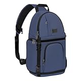 MOSISO Kamera Umhängetasche,DSLR/SLR/Spiegellos Kameratasche Stoßfeste Fotografie Kamerarucksack mit Stativhalter&Abnehmbar Modularen Einsätzen Kompatibel mit Canon/Nikon/Sony/Fuji,Stahlblau