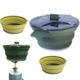 Camping-Töpfe und Pfannen | Faltbares Camping-Kochgeschirr-Set | hitzebeständiges Edelstahl-Set Utensilien Werkzeug Geschirr für Wohnmobil, Reisen, Rucksackreisen, Wanderausflüge, Outdoor-Wohnung