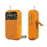 XHDATA D220 Radio Klein, FM AM UKW Radio, Batteriebetriebenes Nostalgieradio, WeltempfängerRadio, Taschenradio mit Ausgezeichneter Empfangsqualität, Familie und Senioren (Orange)
