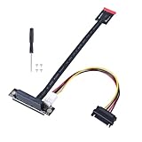 DOSERTY 270-Grad-PCIE-Verlängerungskabel mit 2 Tasten und 12 V Stromeingang, hohe Kompatibilität mit PCIExpress-Kabel
