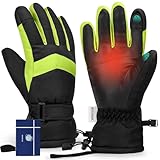 Homord Winterhandschuhe Herren, Wasserdicht Skihandschuhe Herren - Warme Atmungsaktive Schneehandschuhe Winter Touchscreen Handschuhe für Skifahren,Snowboarden,Eislaufe