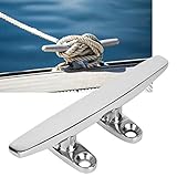 MOUMOUTEN Bootsklampe, Edelstahl Klampen und Unterlegkeile Leichte Flache Hornkabelschraube Boote Anlegeklampen für Boote Dock Deck Flat Top Base Klemme (4 inch)