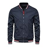 DECORN Sommer jacke Für Herren, Lange Ärmel, Dünne Baseballjacken, Leichte Atmungsaktive Jacken, Windjacke, Lässige Sport Laufmäntel, Oberteil, Marineblau, M