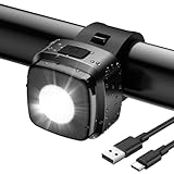 Akdomart LED Fahrradlicht Vorne, Fahrradlicht USB Aufladbar mit 600mAh Akku, Fahrradbeleuchtung StVzo zugelassen, Fahrradlampe Vorne IPX5 Wasserdicht Fahrradlicht Kinderfahrrad