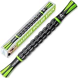 Muskelroller-Stick – Schwarzgrün – Körpermassagegerät mit 9 Rollen und rutschfesten Griffen für Tiefengewebsmassage und maximale Muskelregeneration – von Cozlow