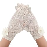 Spitze Handschuhe Kurze Damen Handschuhe Blumen Halloween Kurze Spitzenhandschuhe Schwarz für Teeparty Hochzeit Opernessen Halloween(Hautfarbe)