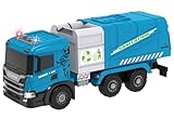 Cheerful Toys Großes Müllauto Spielzeug Kinder - Scania 1:50 Müllwagen Spielzeug mit Mülltonne, Sound und Licht, 28cm Müllabfuhr Auto Recycling-Fahrzeug für Jungen 3 4 5 6 Jahre