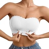 Generisch Damen Trägerloser BH Frontverschluss BHS Ohne Bügel Push Up Bra Mit Vorderer Schnalle Bustier Seamless Soft Super Bequemer Bandeau BH Starker Halt rutschfest Einfarbig Trägerloses Top