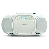 MEDION E66476 Stereo Sound System (Boombox, CD-Player, MP3, Kassette, tragbarer Kassettenspieler für Kinder, UKW Radio, AUX, Kopfhörer, Netz & Batterie) grün