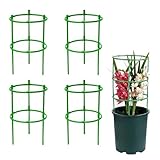 Tomaten Rankhilfe, 4er Set, 2 Ringe, HxD: 48 x 18 cm, Rankhilfe Garten Mit Verstellbarer Höhe, Pflanzenstütze, Gurken Rankhilfe, Blumenstütze, Tomatenturm, Rankgitter für Tomaten, Gurken, Blumen