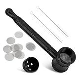 Pfeife mit Edelstahlsiebfiltern und Reinigungsbürsten - Pfeifen Metal Zerlegbare mit 10 Bong Sieb, 2 Pfeifenreiniger, Kompakt Tragbar, Langlebig und Pflegeleicht, Ideal als Geschenk für Vater, Freunde